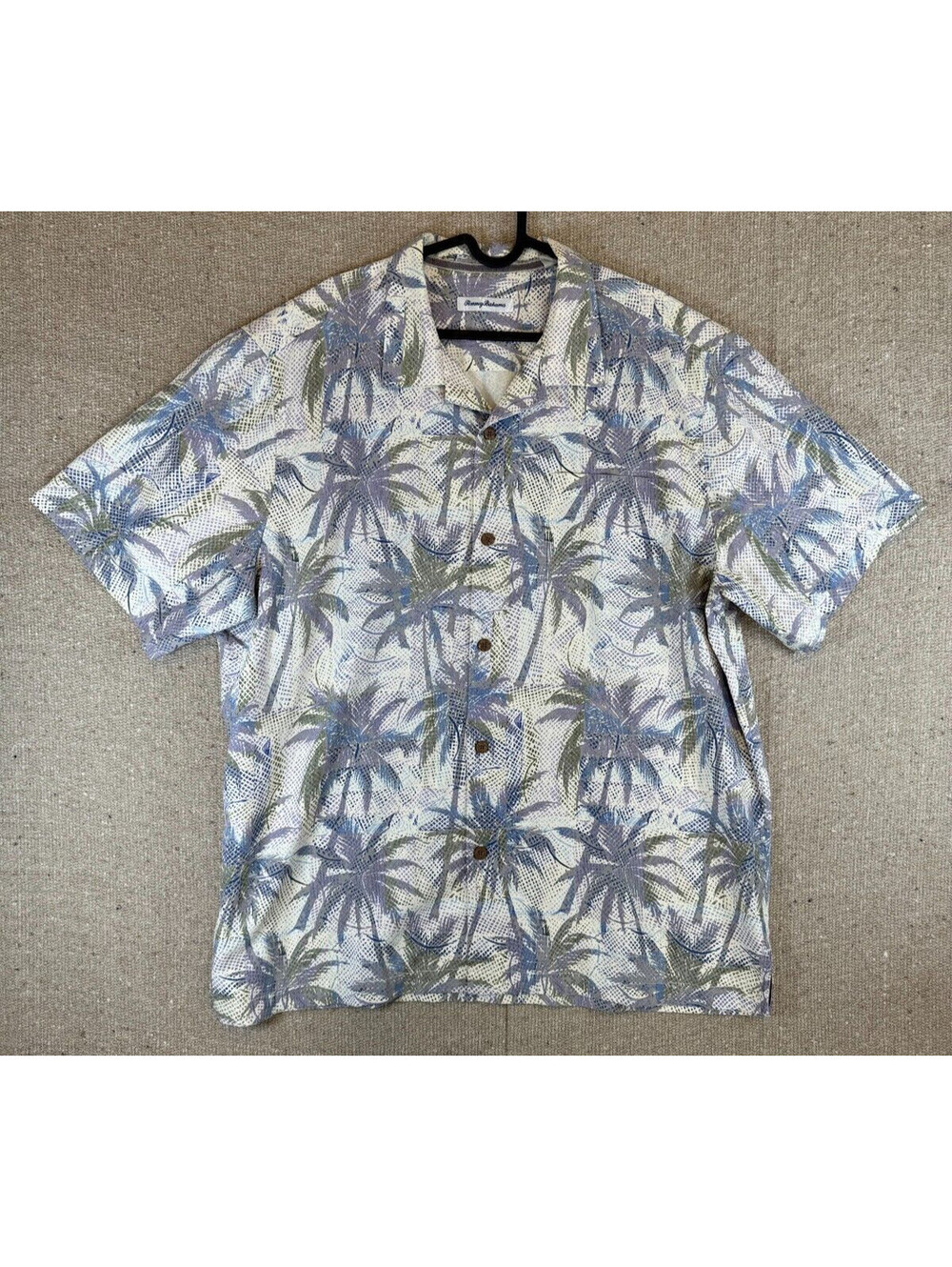 Mens Sz XL Tommy Bahama Multicolor Palm Trees Short Sleeve Geometric